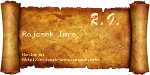 Rojcsek Imre névjegykártya