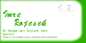 imre rojcsek business card